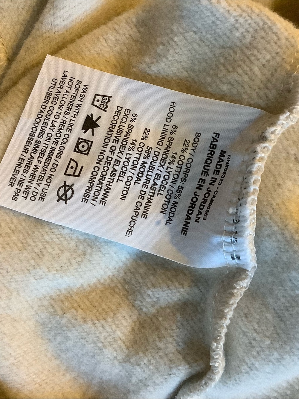 Nike Yoga Cropped Hoodie Sweatshirt in Light Cream - Picture 4 of 6